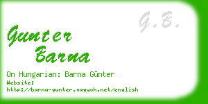 gunter barna business card